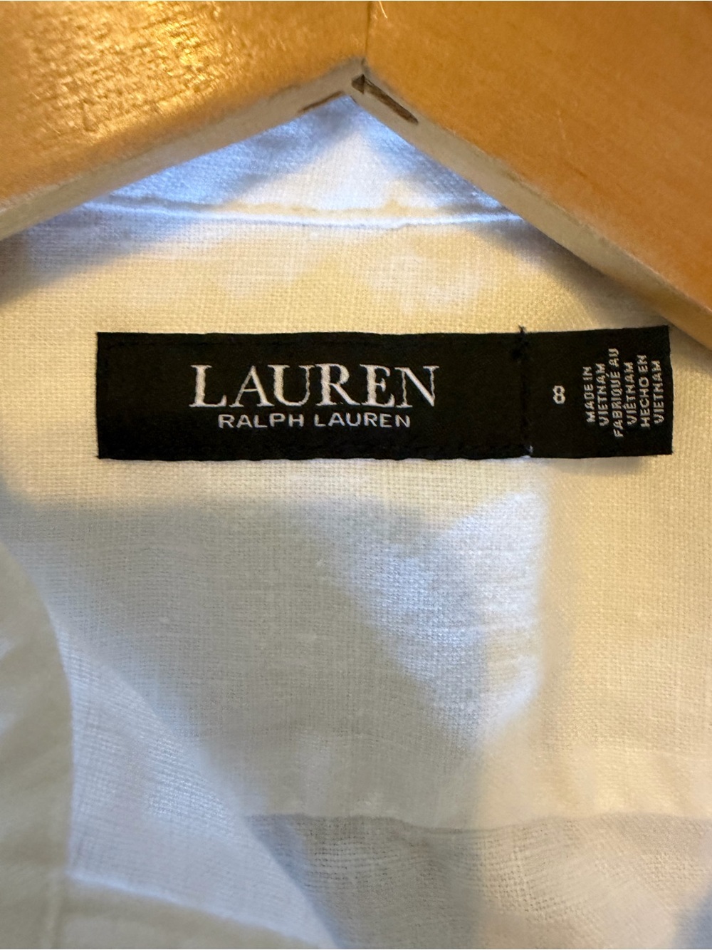 Ralph Lauren 100% Linen White Tie-Front Dress - Picture 9 of 14